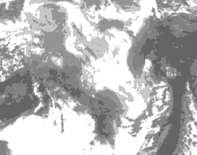 GDPS total cloud 144 hour forecast chart for Canada based on 2026/03/12 1200Z data