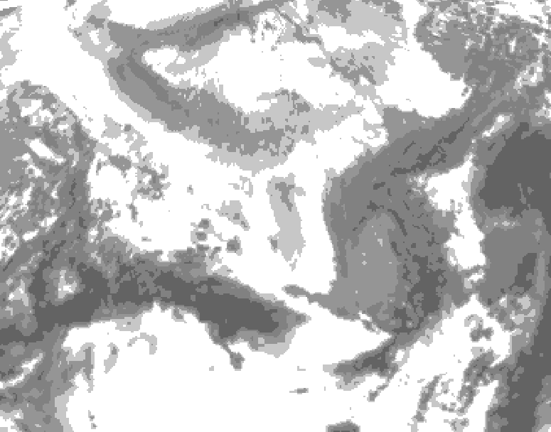 GDPS total cloud 216 hour forecast chart for Canada based on 2026/03/12 1200Z data