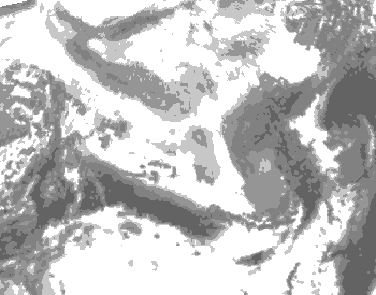 GDPS total cloud 222 hour forecast chart for Canada based on 2026/03/12 1200Z data