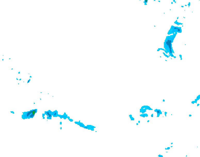 GDPS precipitation 018 hour forecast chart for Canada based on 2026/03/13 1200Z data