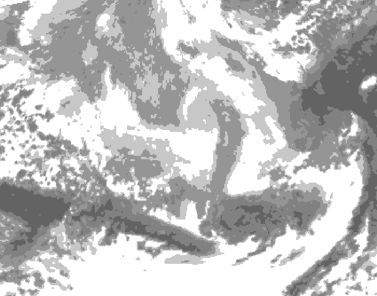 GDPS total cloud 024 hour forecast chart for Canada based on 2026/03/13 0000Z data