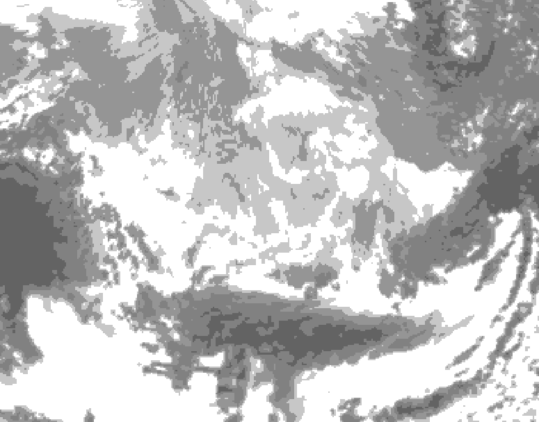 GDPS total cloud 054 hour forecast chart for Canada based on 2026/03/13 0000Z data