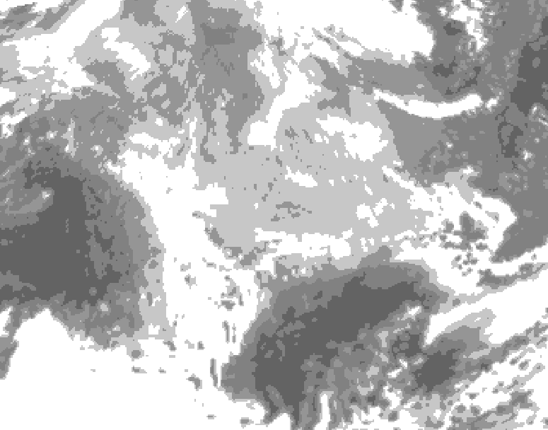 GDPS total cloud 072 hour forecast chart for Canada based on 2026/03/13 0000Z data