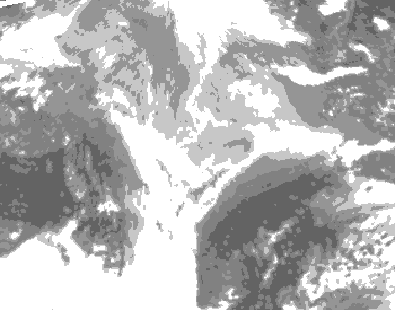 GDPS total cloud 084 hour forecast chart for Canada based on 2026/03/13 0000Z data