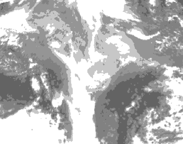 GDPS total cloud 090 hour forecast chart for Canada based on 2026/03/13 0000Z data