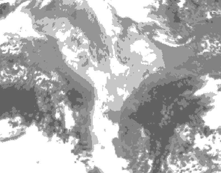 GDPS total cloud 096 hour forecast chart for Canada based on 2026/03/13 0000Z data