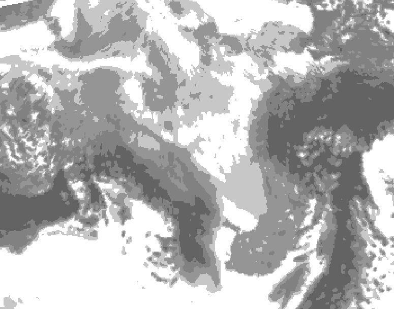 GDPS total cloud 120 hour forecast chart for Canada based on 2026/03/13 0000Z data