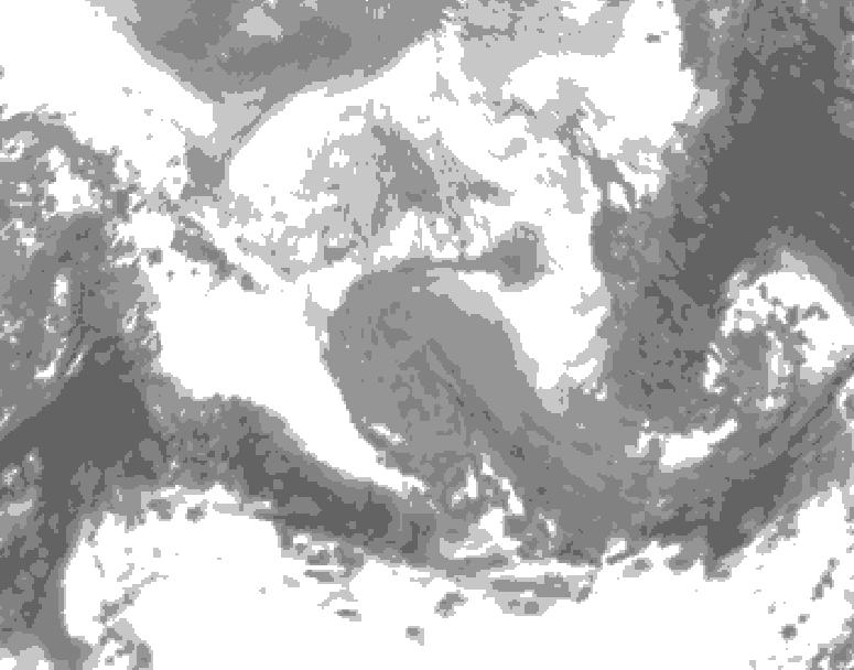 GDPS total cloud 222 hour forecast chart for Canada based on 2026/03/13 0000Z data