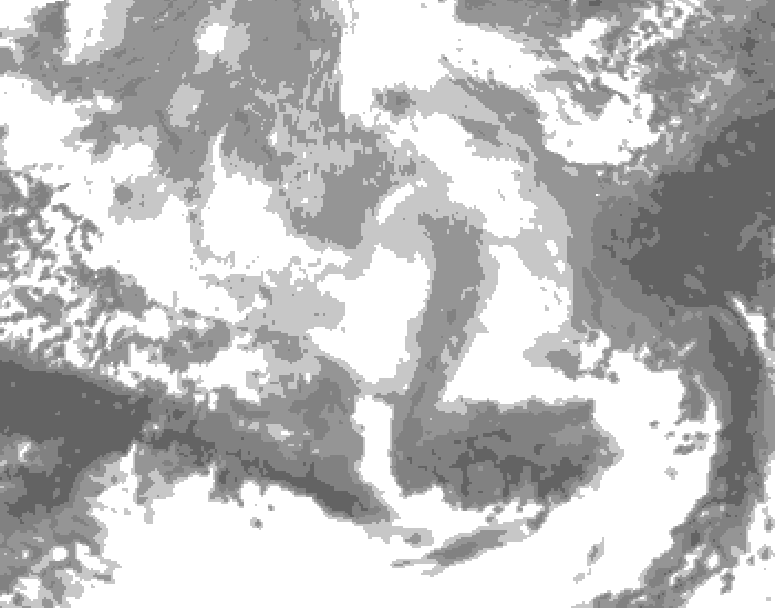 GDPS total cloud 006 hour forecast chart for Canada based on 2026/03/13 1200Z data
