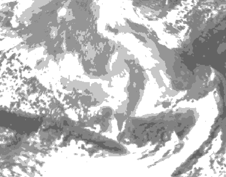GDPS total cloud 012 hour forecast chart for Canada based on 2026/03/13 1200Z data