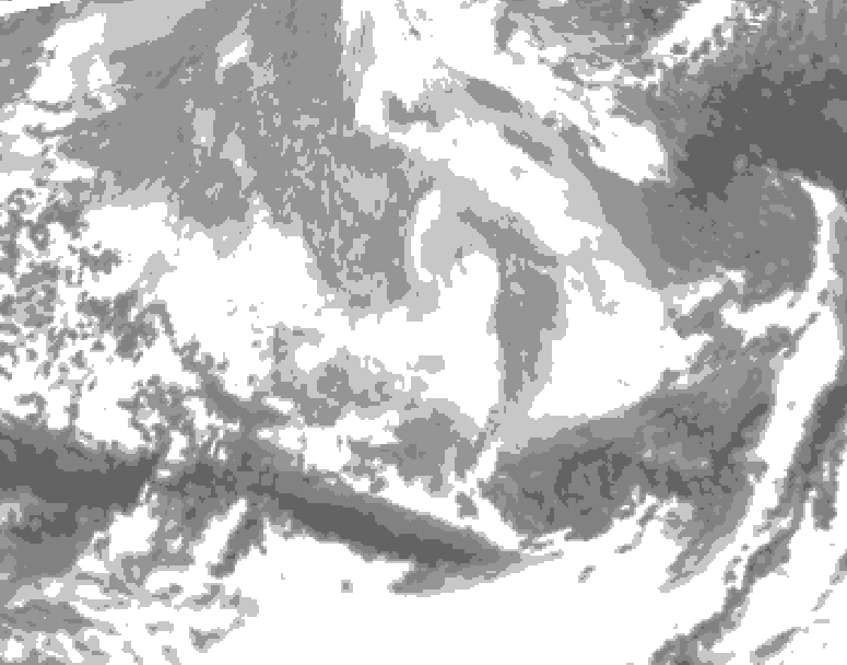 GDPS total cloud 018 hour forecast chart for Canada based on 2026/03/13 1200Z data