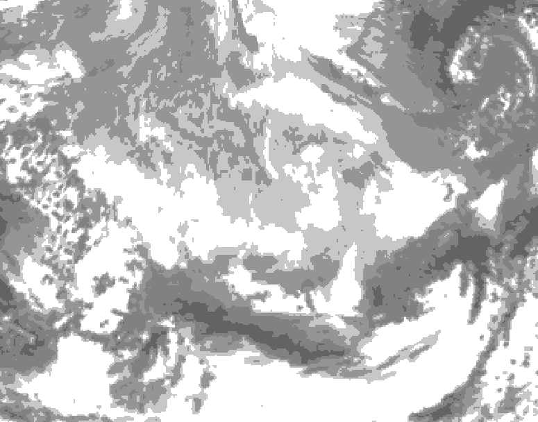 GDPS total cloud 030 hour forecast chart for Canada based on 2026/03/13 1200Z data