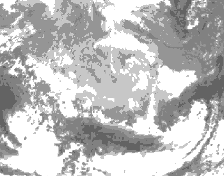 GDPS total cloud 036 hour forecast chart for Canada based on 2026/03/13 1200Z data