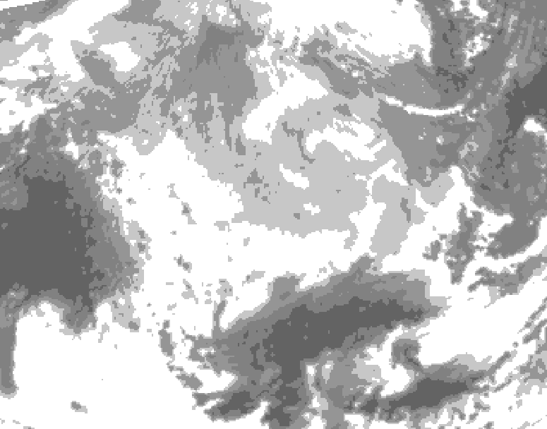 GDPS total cloud 054 hour forecast chart for Canada based on 2026/03/13 1200Z data