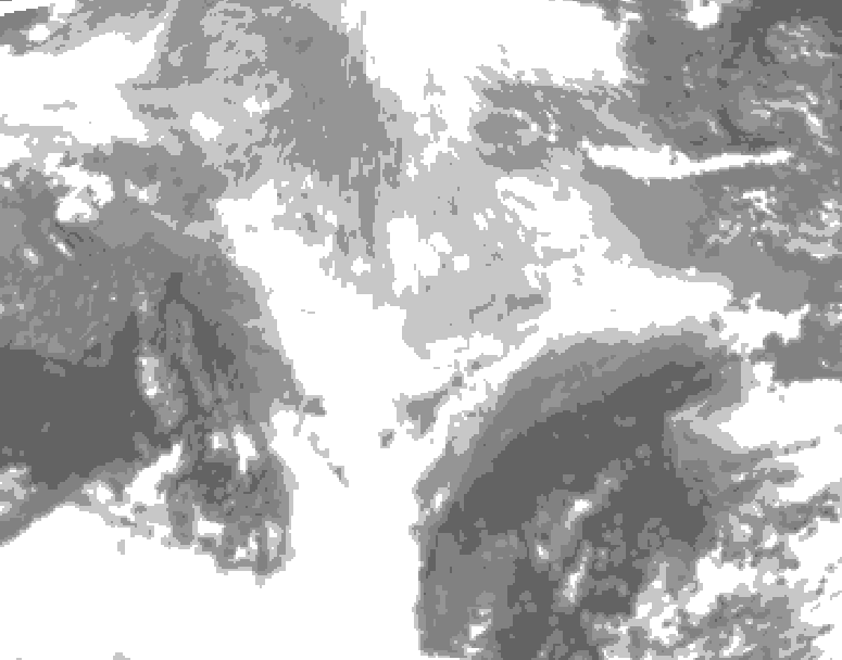 GDPS total cloud 072 hour forecast chart for Canada based on 2026/03/13 1200Z data