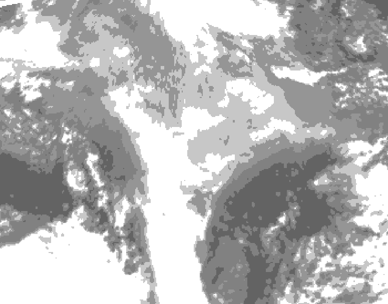 GDPS total cloud 078 hour forecast chart for Canada based on 2026/03/13 1200Z data