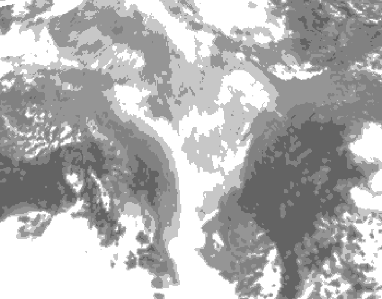 GDPS total cloud 090 hour forecast chart for Canada based on 2026/03/13 1200Z data