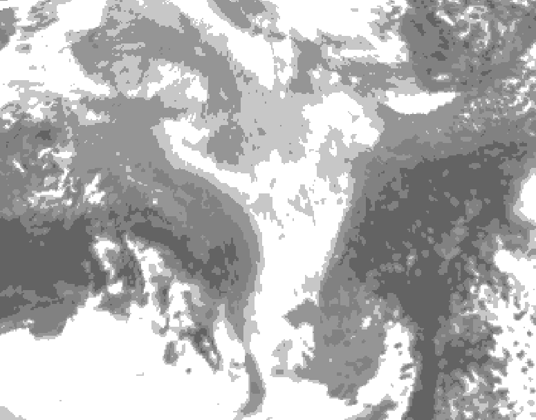 GDPS total cloud 096 hour forecast chart for Canada based on 2026/03/13 1200Z data