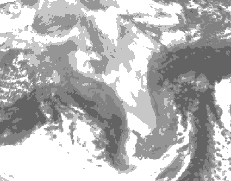 GDPS total cloud 108 hour forecast chart for Canada based on 2026/03/13 1200Z data