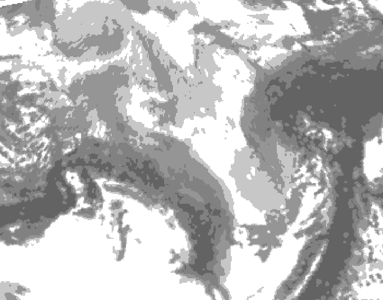 GDPS total cloud 114 hour forecast chart for Canada based on 2026/03/13 1200Z data