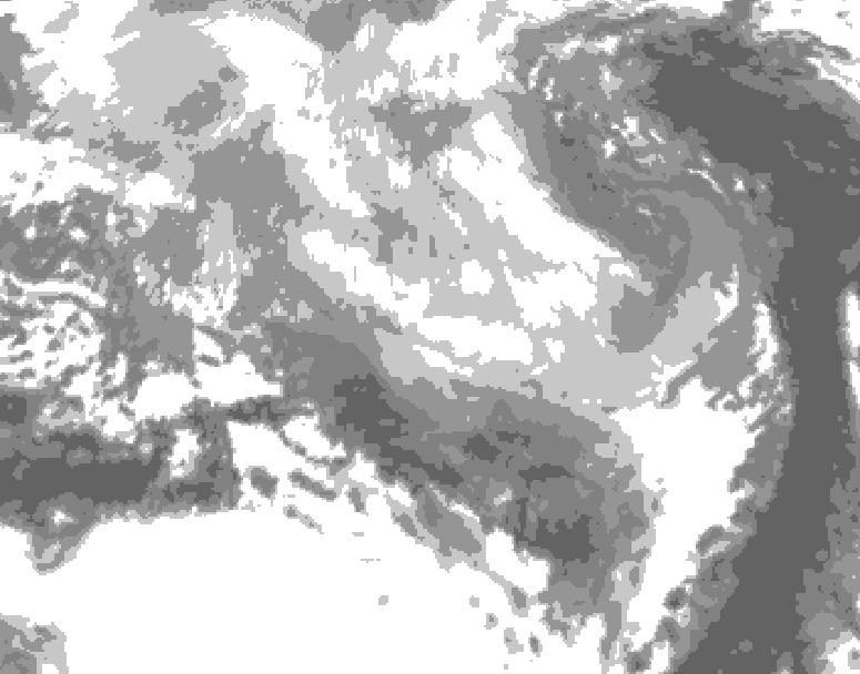 GDPS total cloud 132 hour forecast chart for Canada based on 2026/03/13 1200Z data