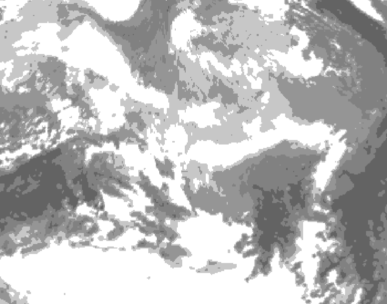 GDPS total cloud 162 hour forecast chart for Canada based on 2026/03/13 1200Z data