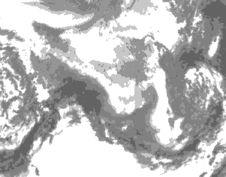 GDPS total cloud 216 hour forecast chart for Canada based on 2026/03/13 1200Z data