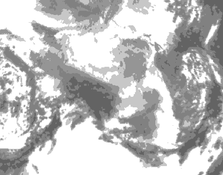 GDPS total cloud 222 hour forecast chart for Canada based on 2026/03/13 1200Z data