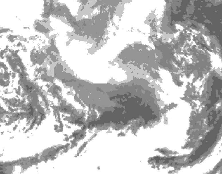 GDPS total cloud 240 hour forecast chart for Canada based on 2026/03/13 1200Z data