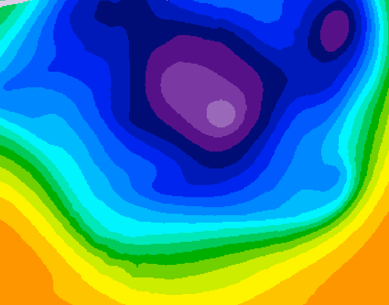 GDPS 500 millibar geopotential height 024 hour forecast chart for Canada based on 2026/03/14 0000Z data