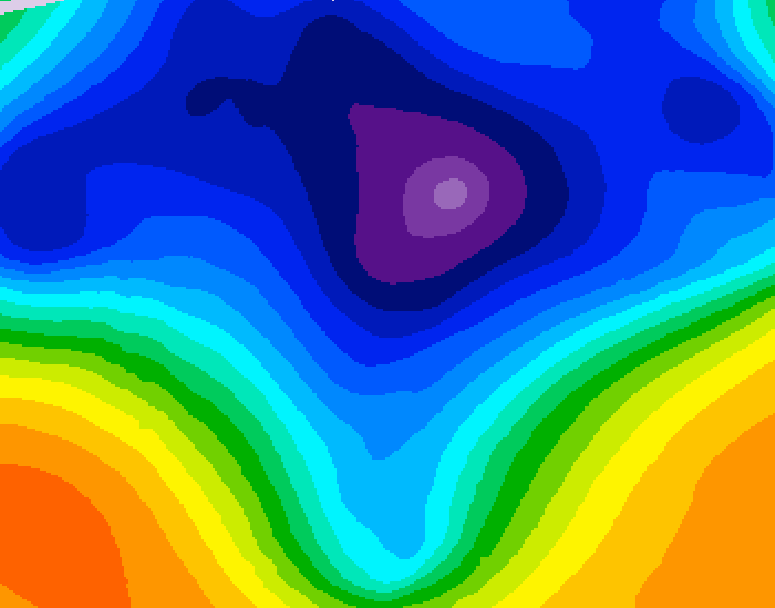 GDPS 500 millibar geopotential height 054 hour forecast chart for Canada based on 2026/03/14 0000Z data