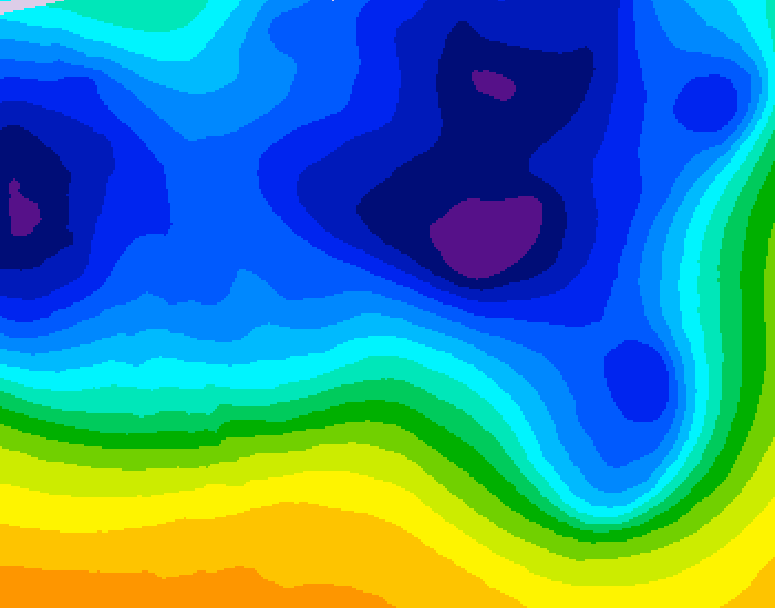 GDPS 500 millibar geopotential height 222 hour forecast chart for Canada based on 2026/03/14 0000Z data