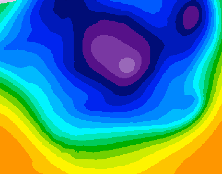 GDPS 500 millibar geopotential height 012 hour forecast chart for Canada based on 2026/03/14 1200Z data