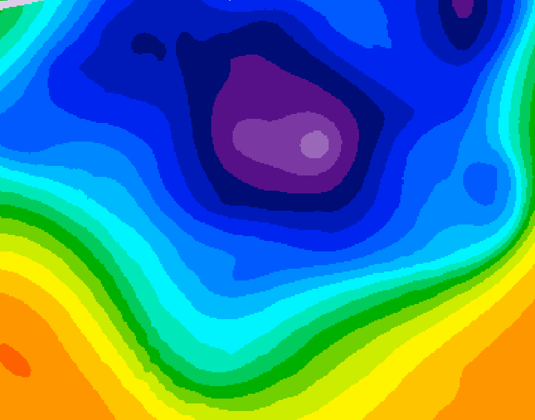 GDPS 500 millibar geopotential height 024 hour forecast chart for Canada based on 2026/03/14 1200Z data