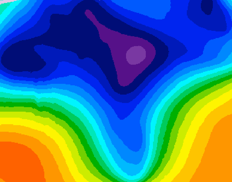 GDPS 500 millibar geopotential height 054 hour forecast chart for Canada based on 2026/03/14 1200Z data