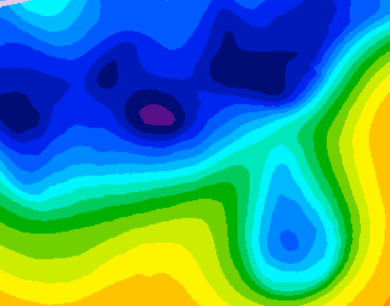 GDPS 500 millibar geopotential height 222 hour forecast chart for Canada based on 2026/03/14 1200Z data