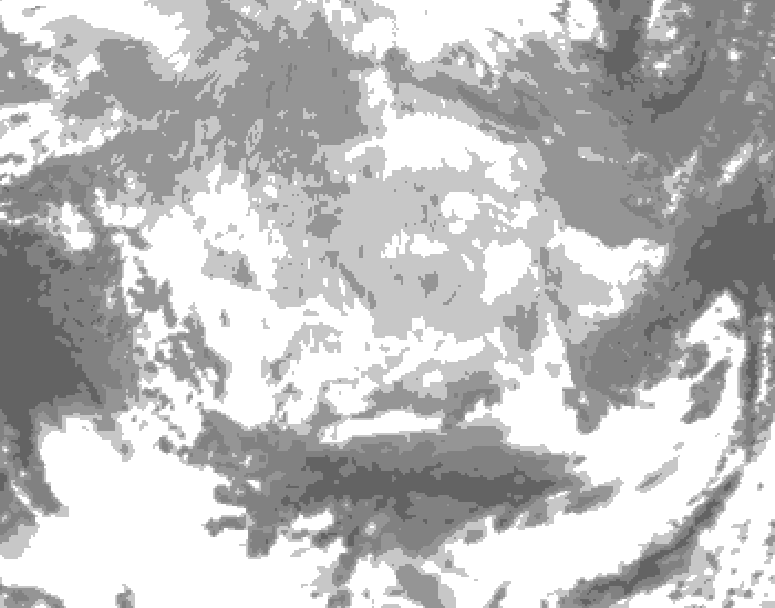 GDPS total cloud 030 hour forecast chart for Canada based on 2026/03/14 0000Z data