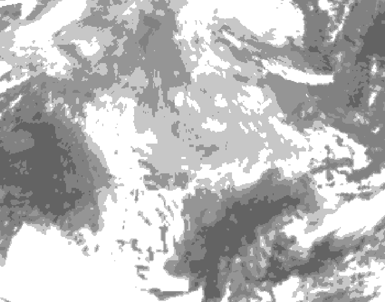 GDPS total cloud 048 hour forecast chart for Canada based on 2026/03/14 0000Z data