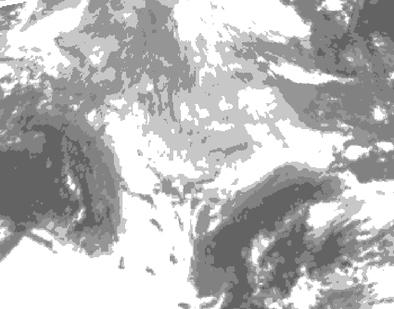 GDPS total cloud 054 hour forecast chart for Canada based on 2026/03/14 0000Z data