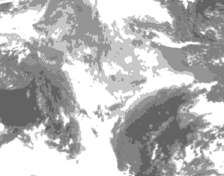 GDPS total cloud 060 hour forecast chart for Canada based on 2026/03/14 0000Z data