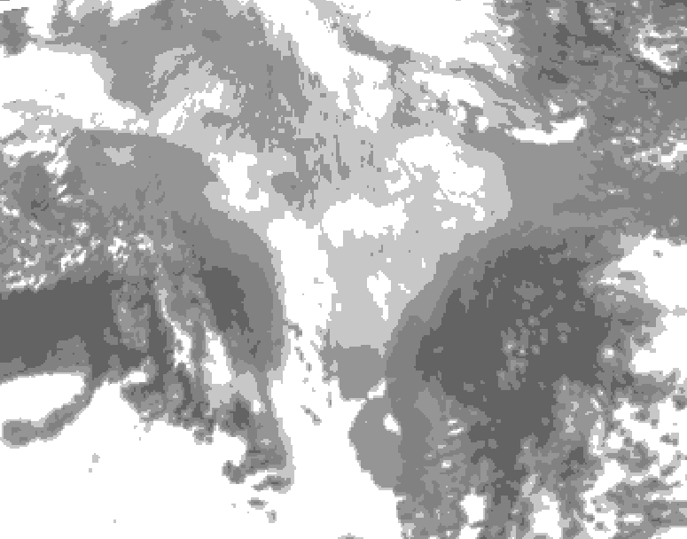GDPS total cloud 072 hour forecast chart for Canada based on 2026/03/14 0000Z data
