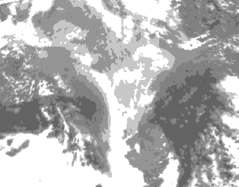 GDPS total cloud 078 hour forecast chart for Canada based on 2026/03/14 0000Z data