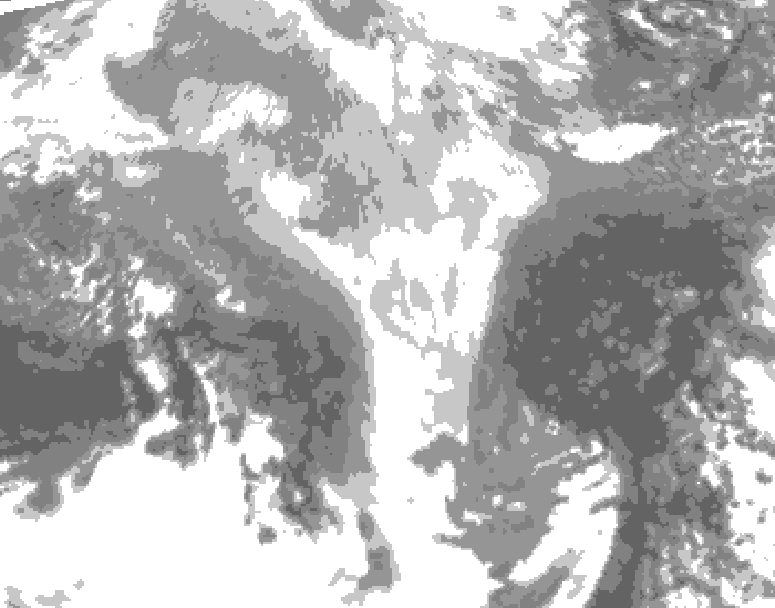 GDPS total cloud 084 hour forecast chart for Canada based on 2026/03/14 0000Z data