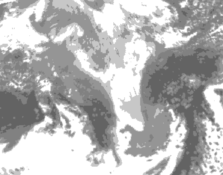 GDPS total cloud 090 hour forecast chart for Canada based on 2026/03/14 0000Z data