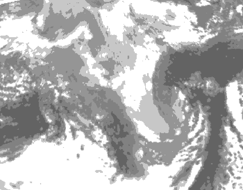 GDPS total cloud 096 hour forecast chart for Canada based on 2026/03/14 0000Z data