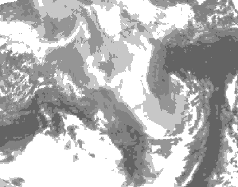 GDPS total cloud 102 hour forecast chart for Canada based on 2026/03/14 0000Z data