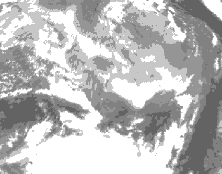 GDPS total cloud 138 hour forecast chart for Canada based on 2026/03/14 0000Z data