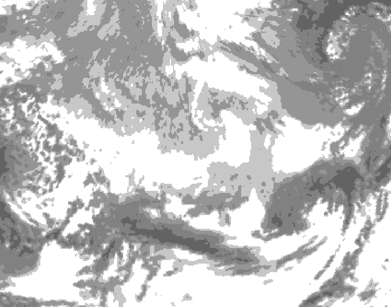 GDPS total cloud 006 hour forecast chart for Canada based on 2026/03/14 1200Z data
