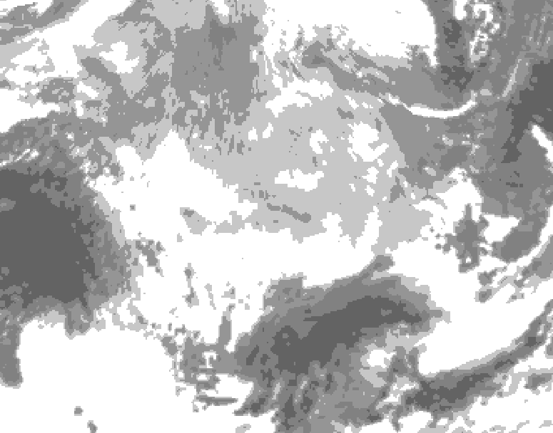 GDPS total cloud 030 hour forecast chart for Canada based on 2026/03/14 1200Z data