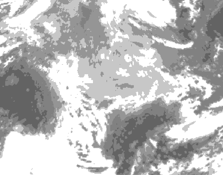 GDPS total cloud 036 hour forecast chart for Canada based on 2026/03/14 1200Z data